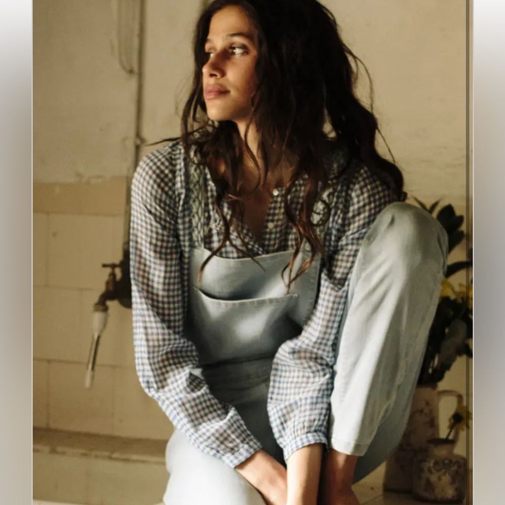 Emile Et Ida Vichy Blouse in Blue